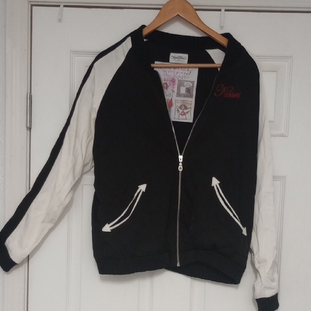 Lauren Moshi Black and White Varsity Jacket